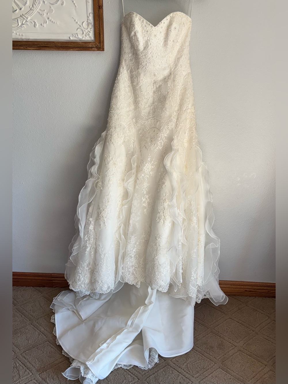 Casablanca Bridal women wedding dress sz 8 Ivory Lace sweetheart Bridal Gown NWT